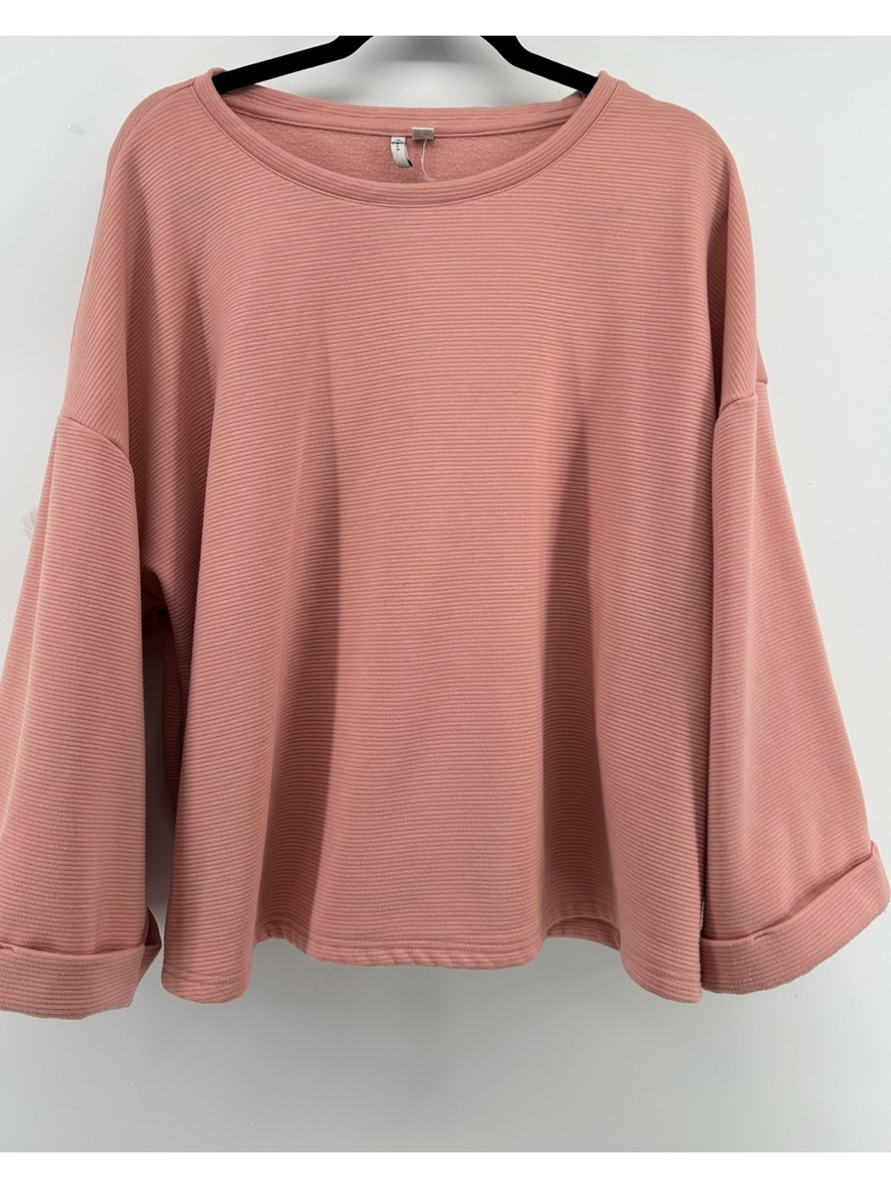EST 1946 Ribbed Oversized Sweatshirt Material Pullover in Dusty Pink Sz 22/24W - Picture 7 of 7